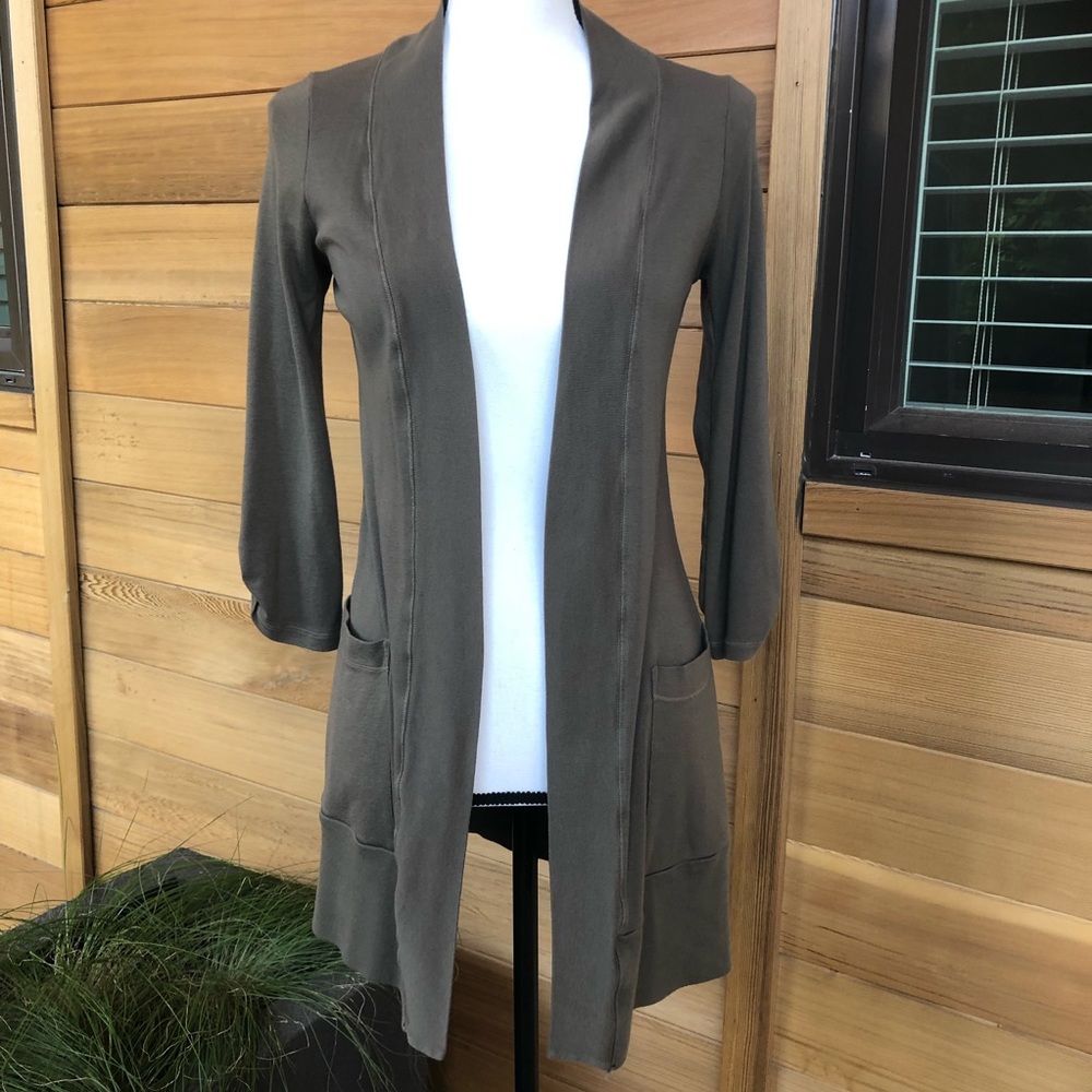 Splendid Long Olive Green Cardigan Size Small